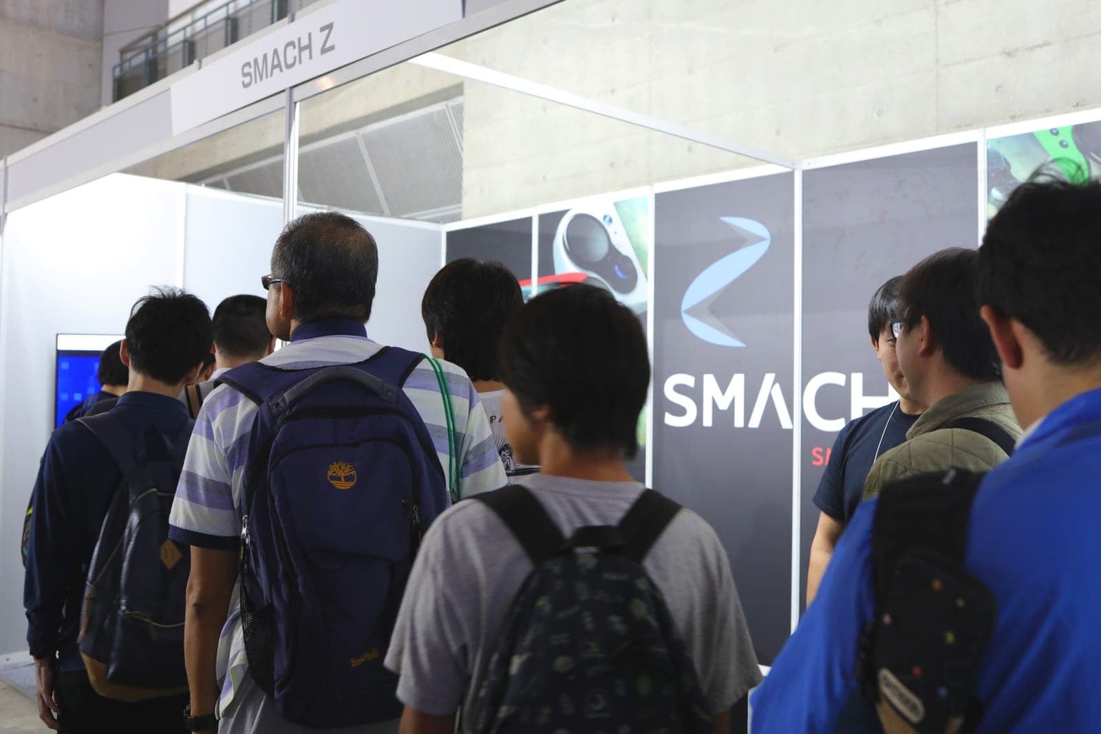 Visitors queueing at the SMACH Z booth at Tokyo Game Show 2018